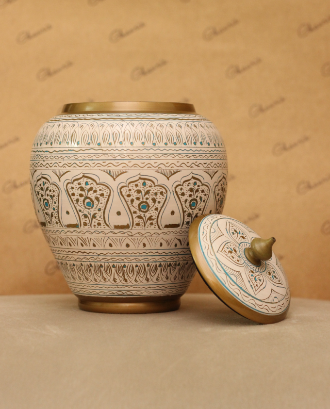 Handcrafted Lacquer-Art Candy Jar--turquoise by ghauris.com