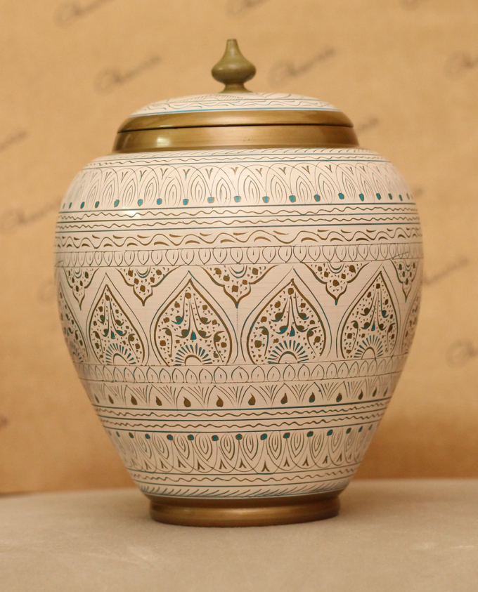 Handcrafted Lacquer-Art Candy Jar-turquoise